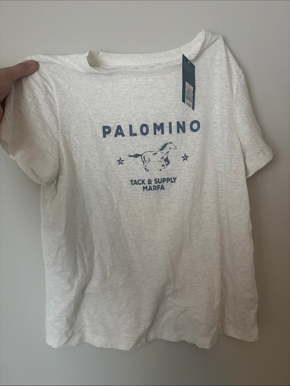 Universal Thread White Tee with Blue Palomino Graphic